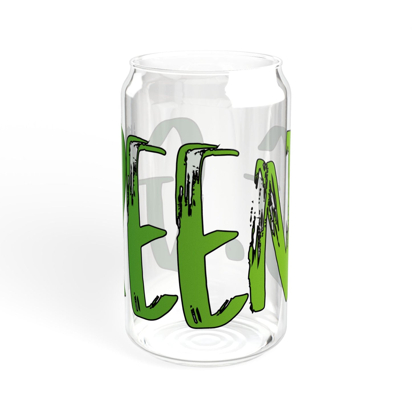 Eco-Friendly Sipper Glass, Green Lettering, Reusable Drinkware, Perfect for Kids & Adults, Summer Parties, Eco Gifts