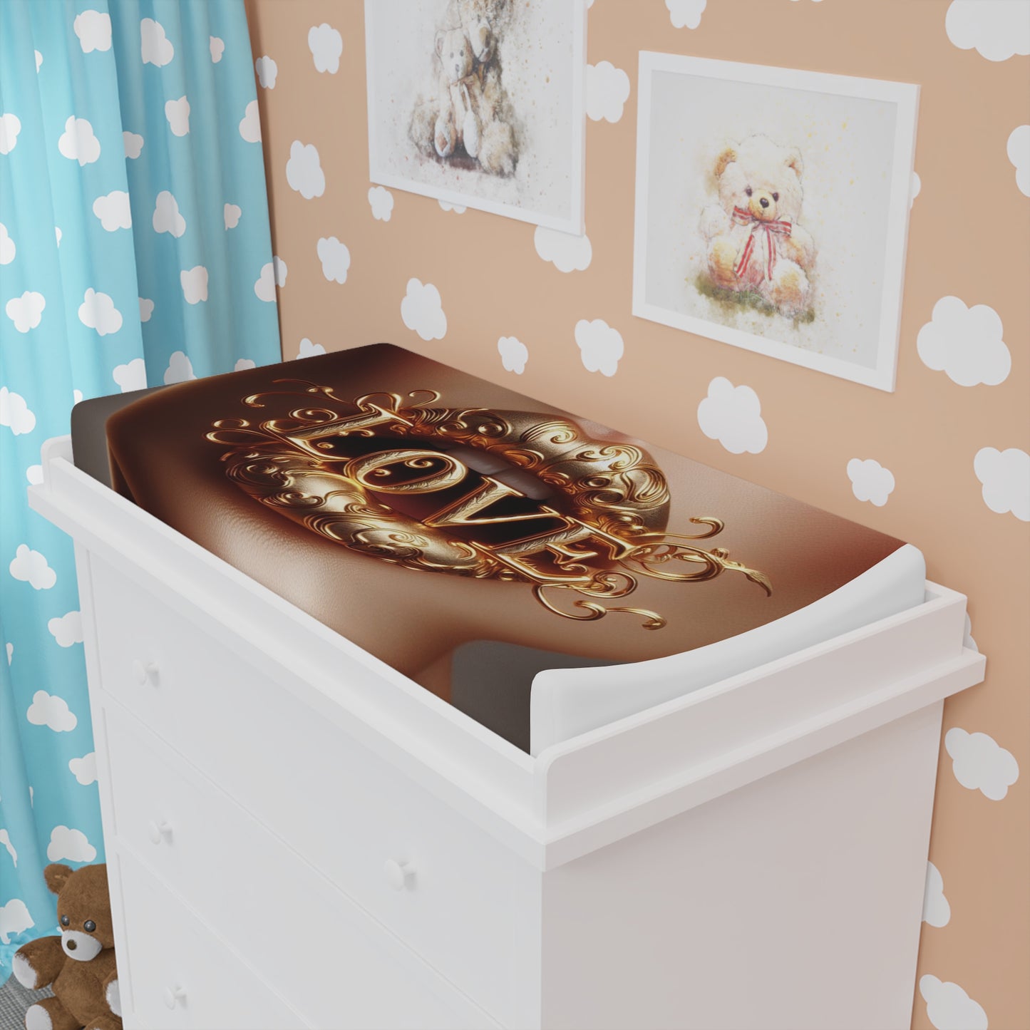 Love-Inspired Baby Changing Pad Cover, Nursery Decor, Gender Neutral, Gift for Baby Shower, Infant Essentials