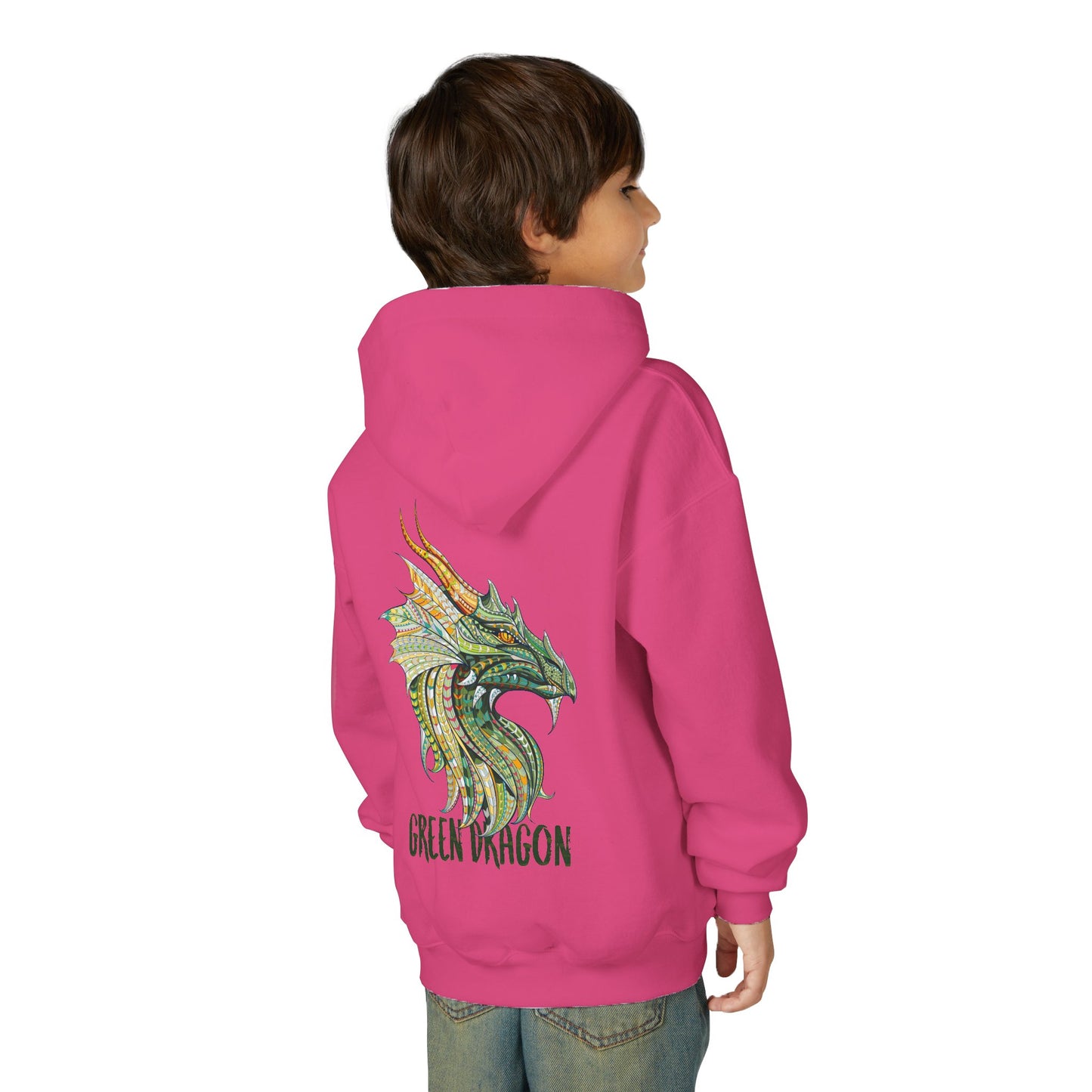 Youth Dragon Graphic Hoodie, Eco-Friendly Hoodie, Gift for Young Artists, Unique Kids Sweatshirt, Fantasy Apparel