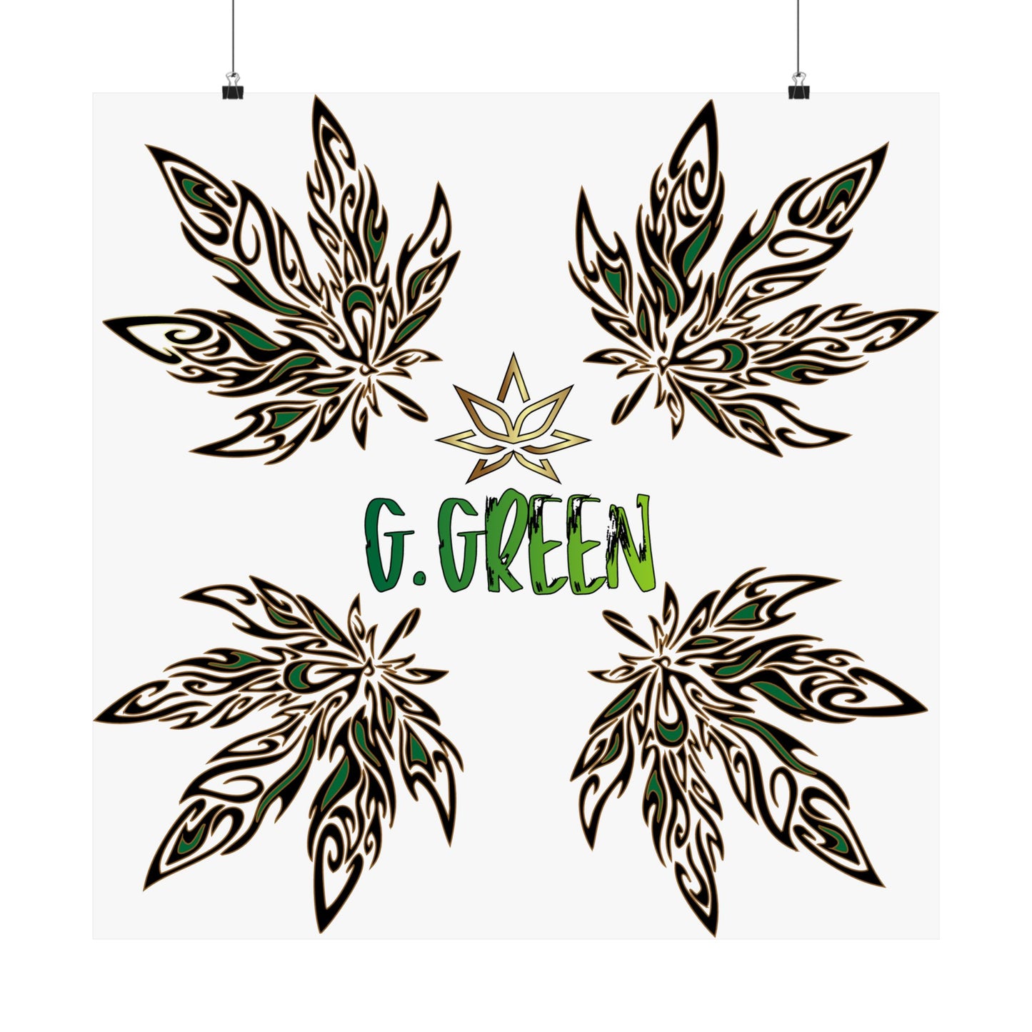 Elegant Satin Posters with Botanical Design, Wall Art, Home Decor, Gift for Plant Lovers, Unique Artwork, G. Green Prints