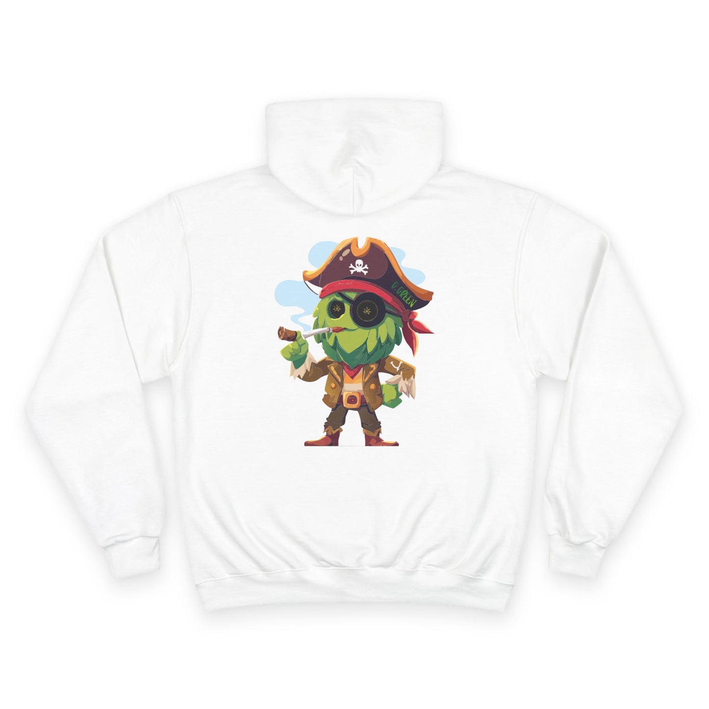 Pirate-Themed Champion Hoodie, Cozy Streetwear, Perfect for Halloween, Costume Parties, Gift for Gamers, Cartoon Apparel, Unique Hoodie