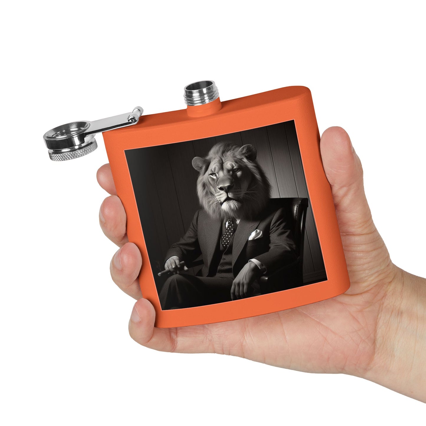 Elegant Lion Design Stainless Steel Flask, Unique Gift for Groomsmen, Birthday Present, Party Favor, Travel Flask