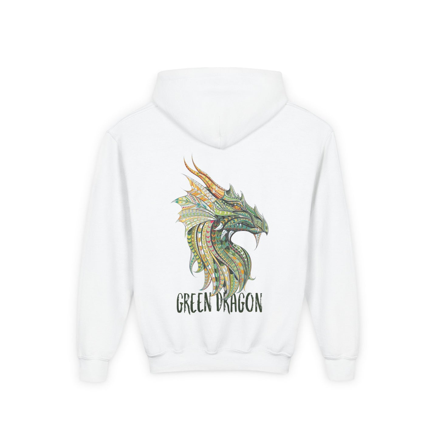 Youth Dragon Graphic Hoodie, Eco-Friendly Hoodie, Gift for Young Artists, Unique Kids Sweatshirt, Fantasy Apparel
