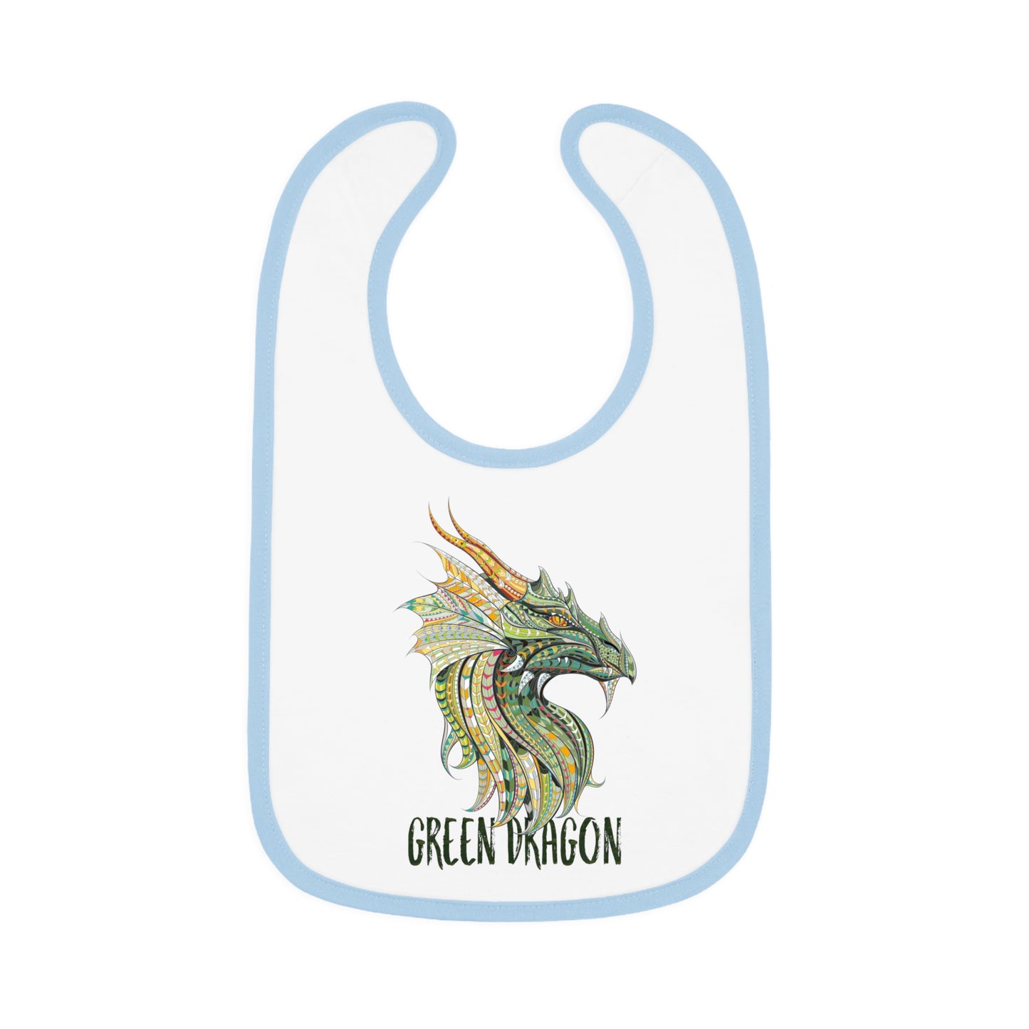 Green Dragon Baby Bib, Adorable Bib for Babies, Baby Shower Gift, Toddler Feeding Bib, Dragon Lovers Bib