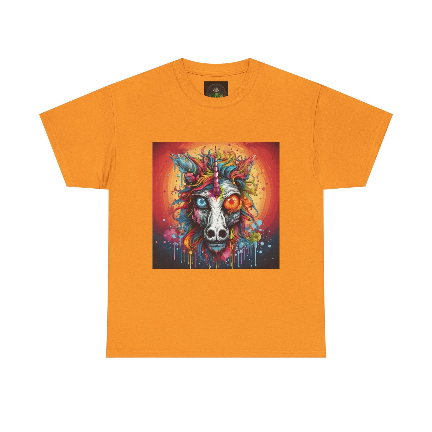 Vibrant Wolf Art Tee - Unisex Heavy Cotton T-Shirt, Animal Lover Gift, Festival Apparel, Nature Vibe Shirt, Colorful Graphic Tee