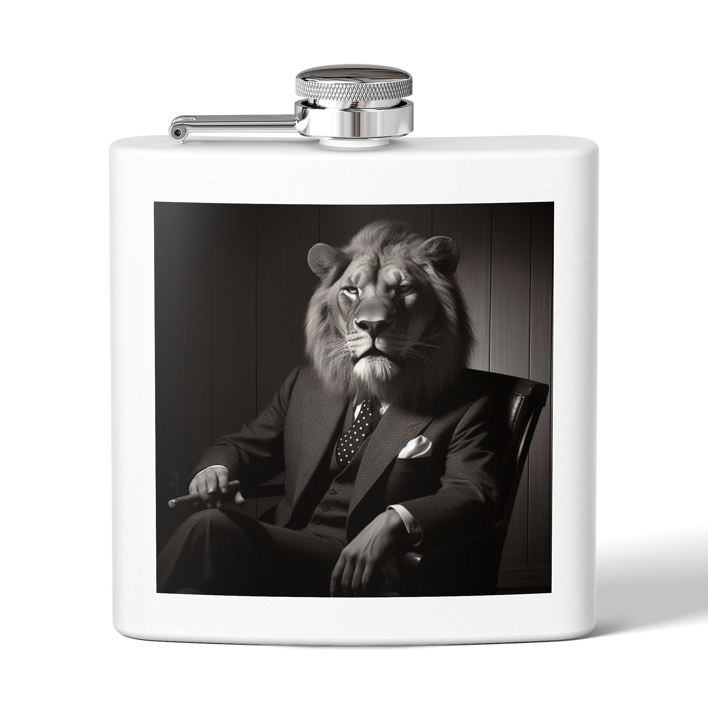 Elegant Lion Design Stainless Steel Flask, Unique Gift for Groomsmen, Birthday Present, Party Favor, Travel Flask