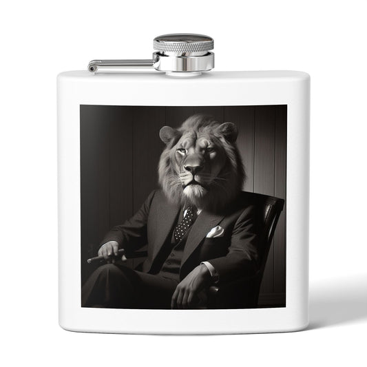 Elegant Lion Design Stainless Steel Flask, Unique Gift for Groomsmen, Birthday Present, Party Favor, Travel Flask