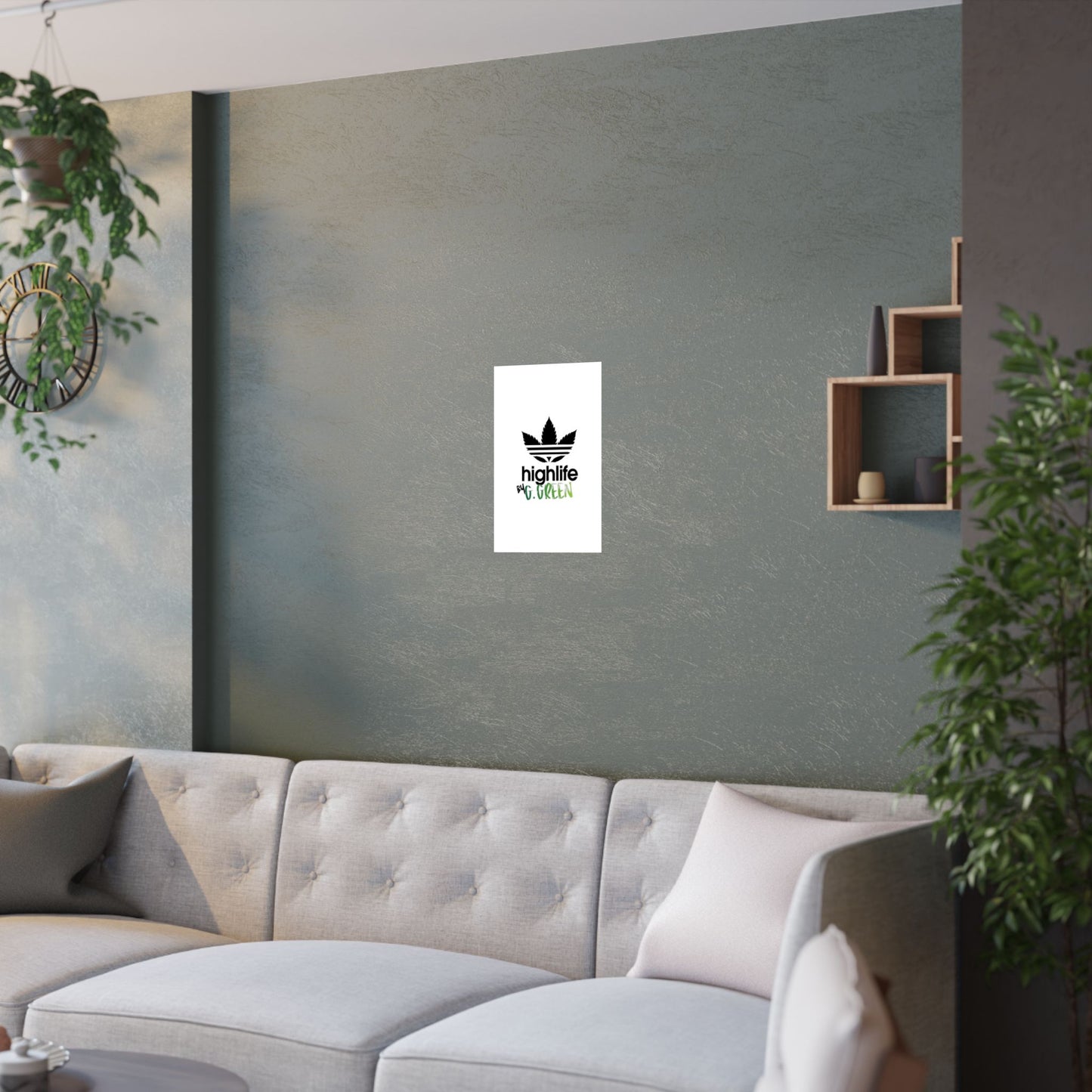 Highlife Satin Poster Art Print, Cool Wall Decor, Cannabis Vibes, G. Green Design, Perfect for Gift, Home Decor