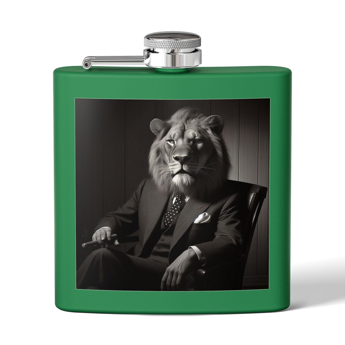 Elegant Lion Design Stainless Steel Flask, Unique Gift for Groomsmen, Birthday Present, Party Favor, Travel Flask