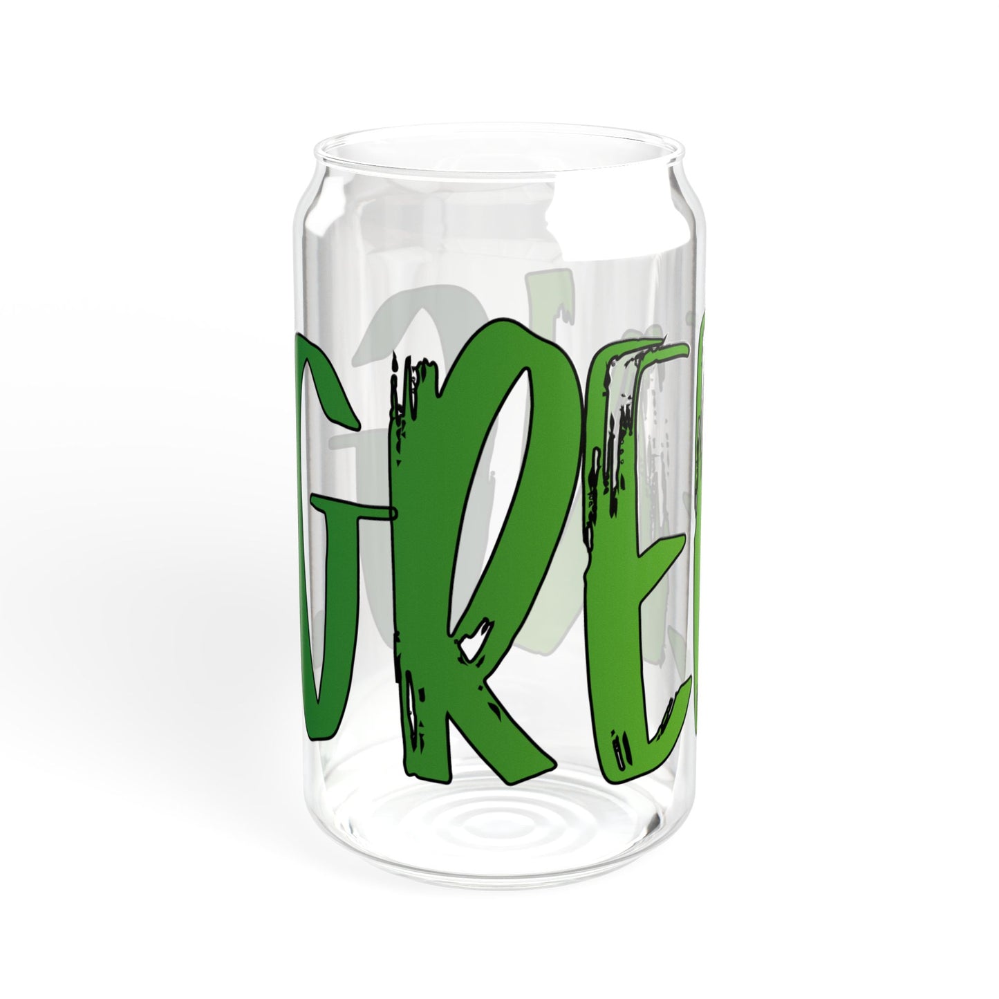 Eco-Friendly Sipper Glass, Green Lettering, Reusable Drinkware, Perfect for Kids & Adults, Summer Parties, Eco Gifts