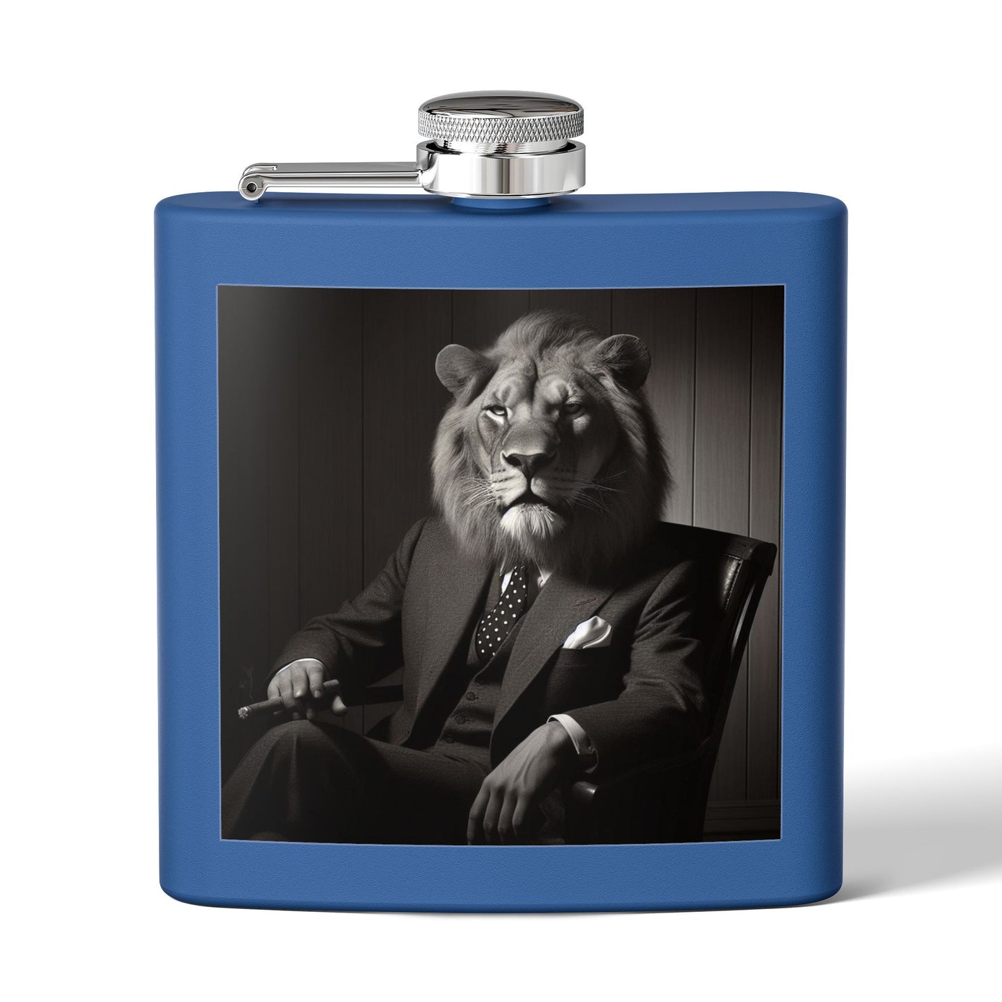 Elegant Lion Design Stainless Steel Flask, Unique Gift for Groomsmen, Birthday Present, Party Favor, Travel Flask