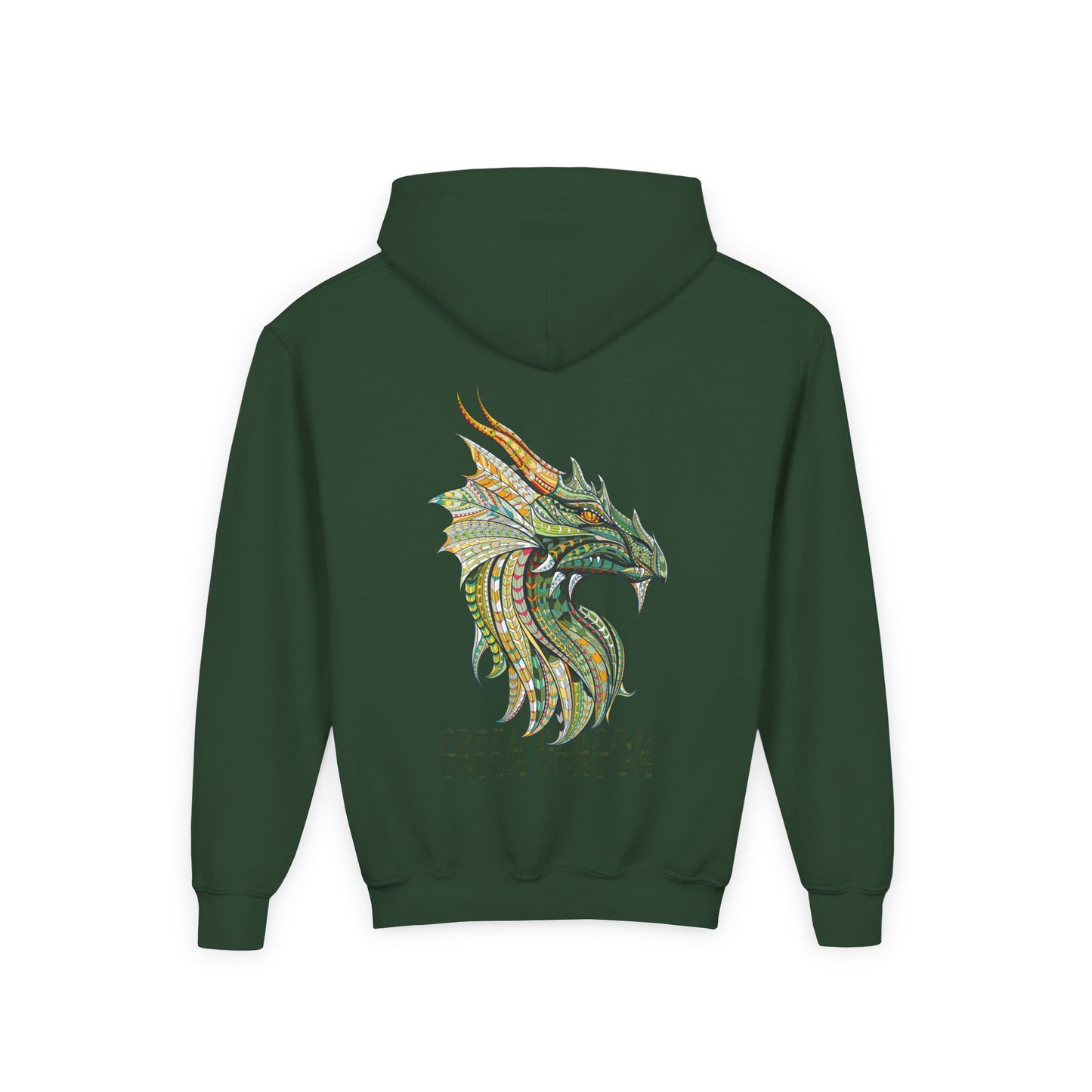 Youth Dragon Graphic Hoodie, Eco-Friendly Hoodie, Gift for Young Artists, Unique Kids Sweatshirt, Fantasy Apparel