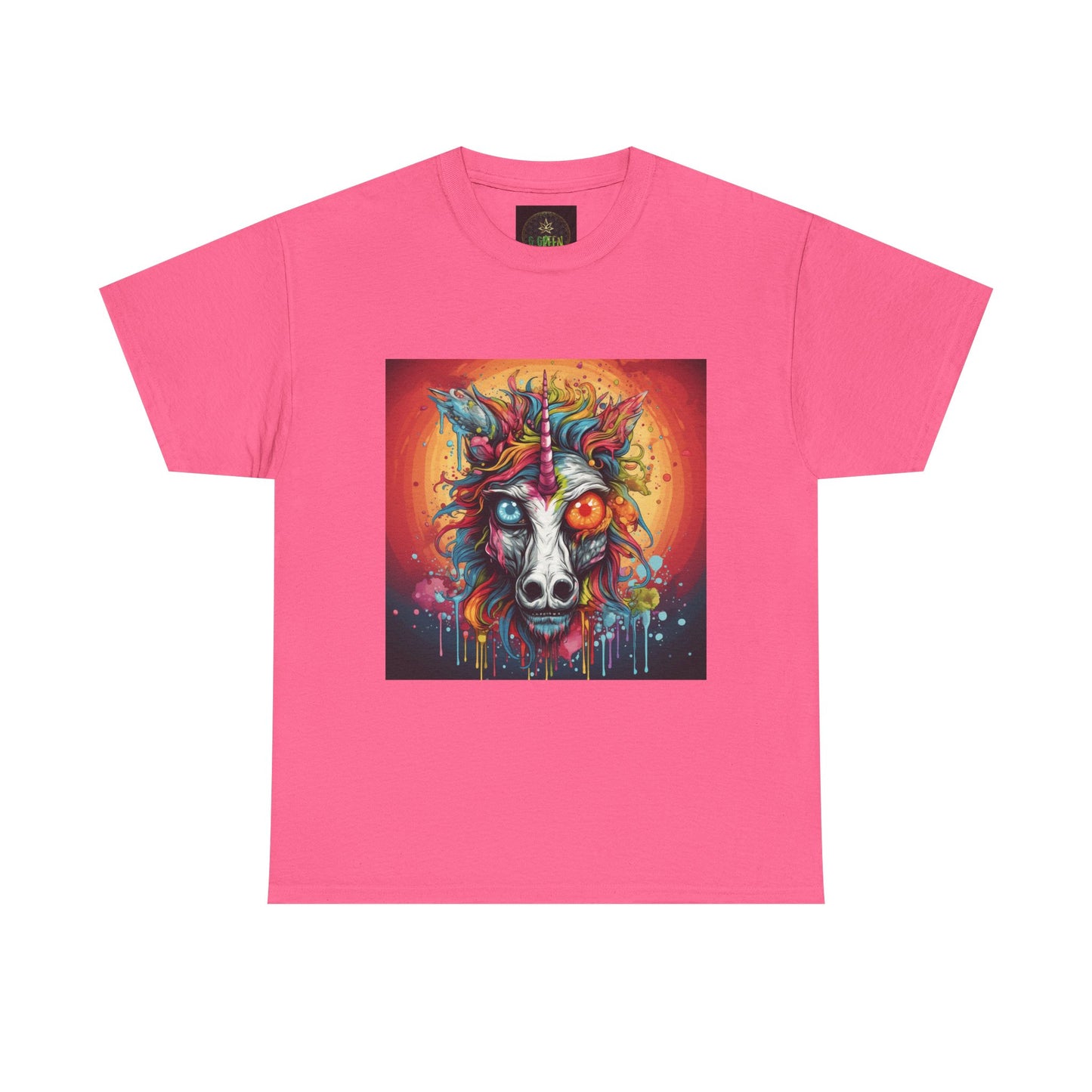 Vibrant Wolf Art Tee - Unisex Heavy Cotton T-Shirt, Animal Lover Gift, Festival Apparel, Nature Vibe Shirt, Colorful Graphic Tee
