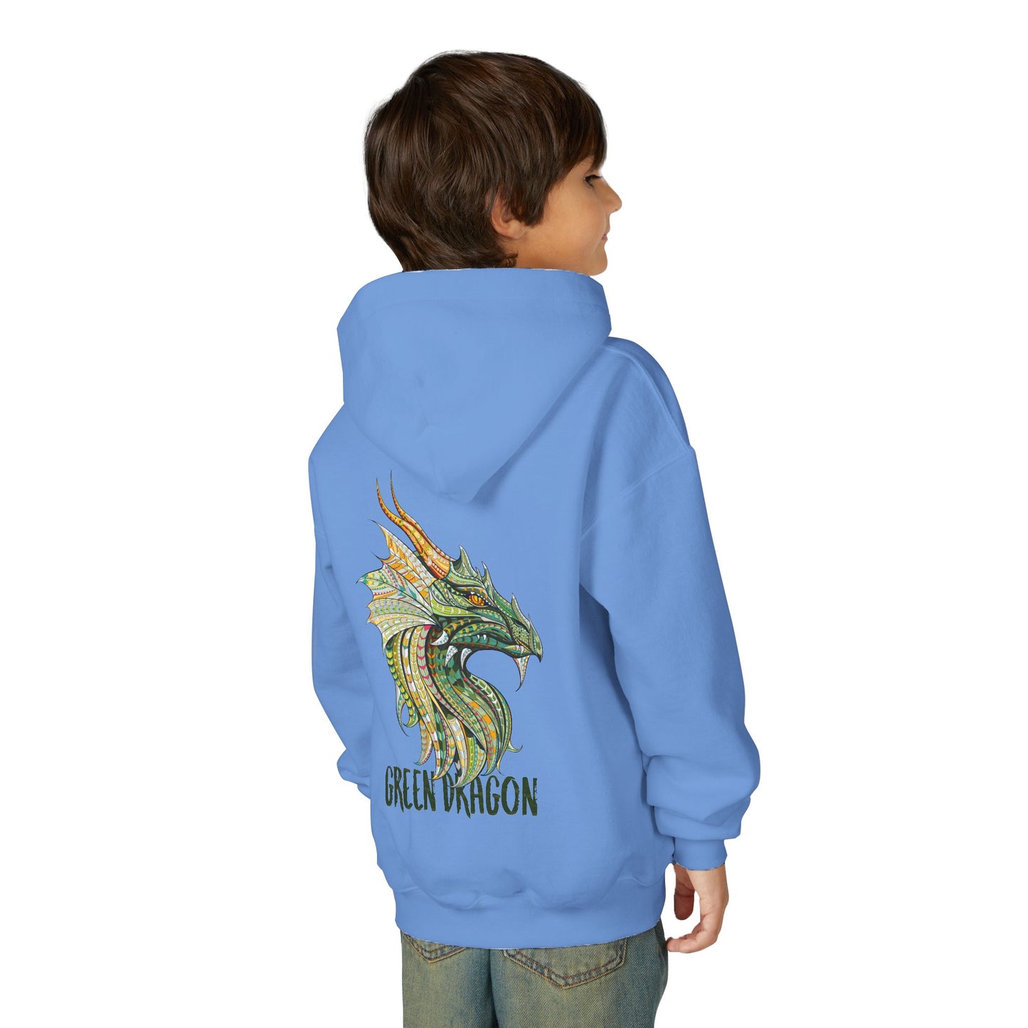 Youth Dragon Graphic Hoodie, Eco-Friendly Hoodie, Gift for Young Artists, Unique Kids Sweatshirt, Fantasy Apparel