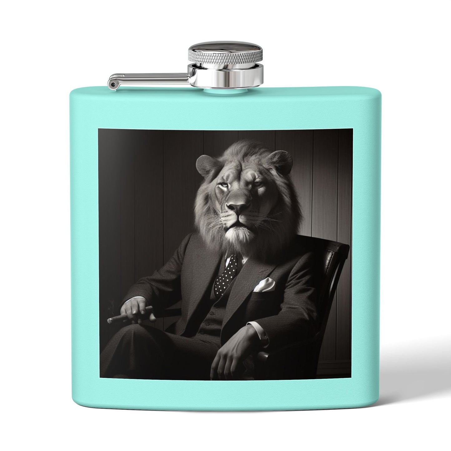 Elegant Lion Design Stainless Steel Flask, Unique Gift for Groomsmen, Birthday Present, Party Favor, Travel Flask