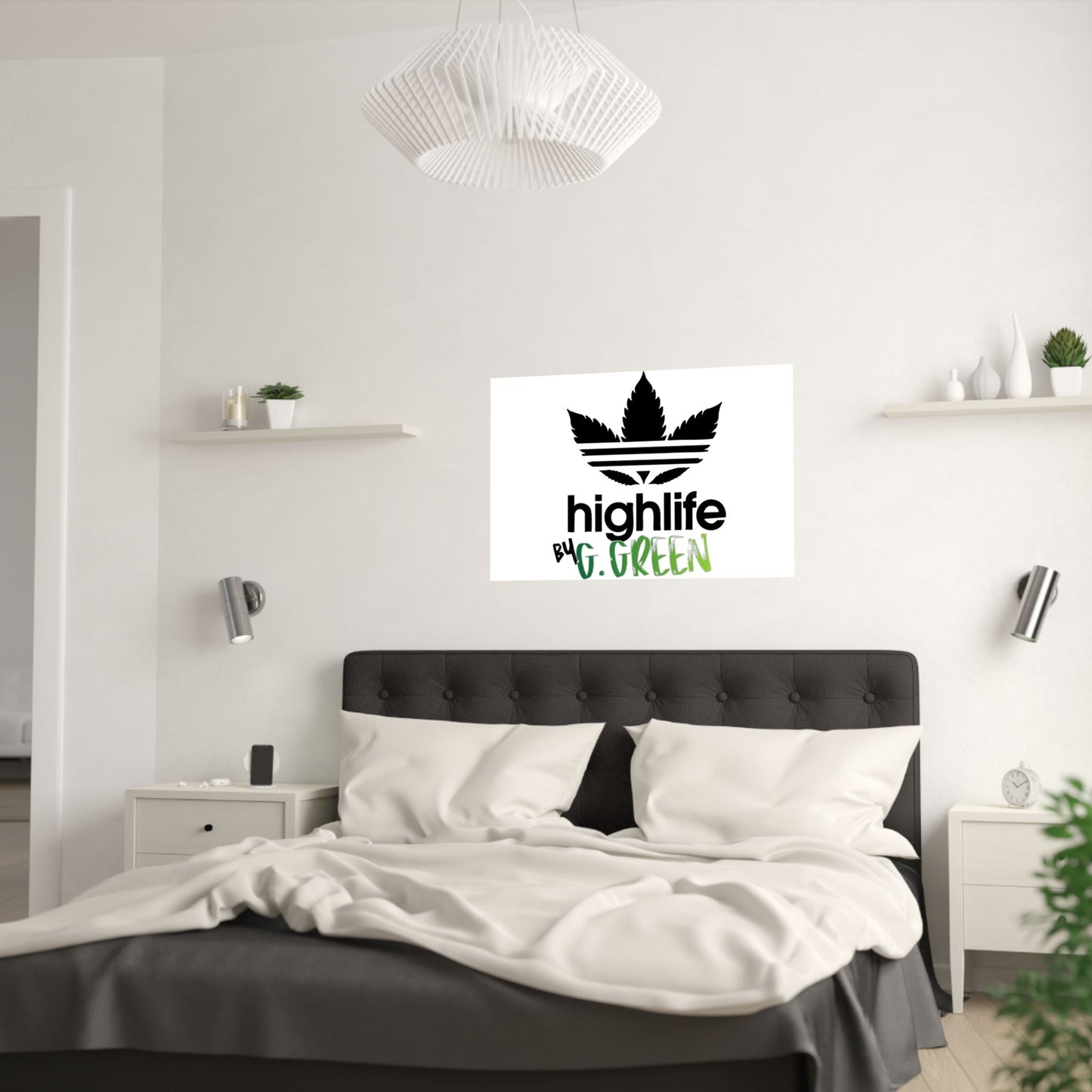 Highlife Satin Poster Art Print, Cool Wall Decor, Cannabis Vibes, G. Green Design, Perfect for Gift, Home Decor
