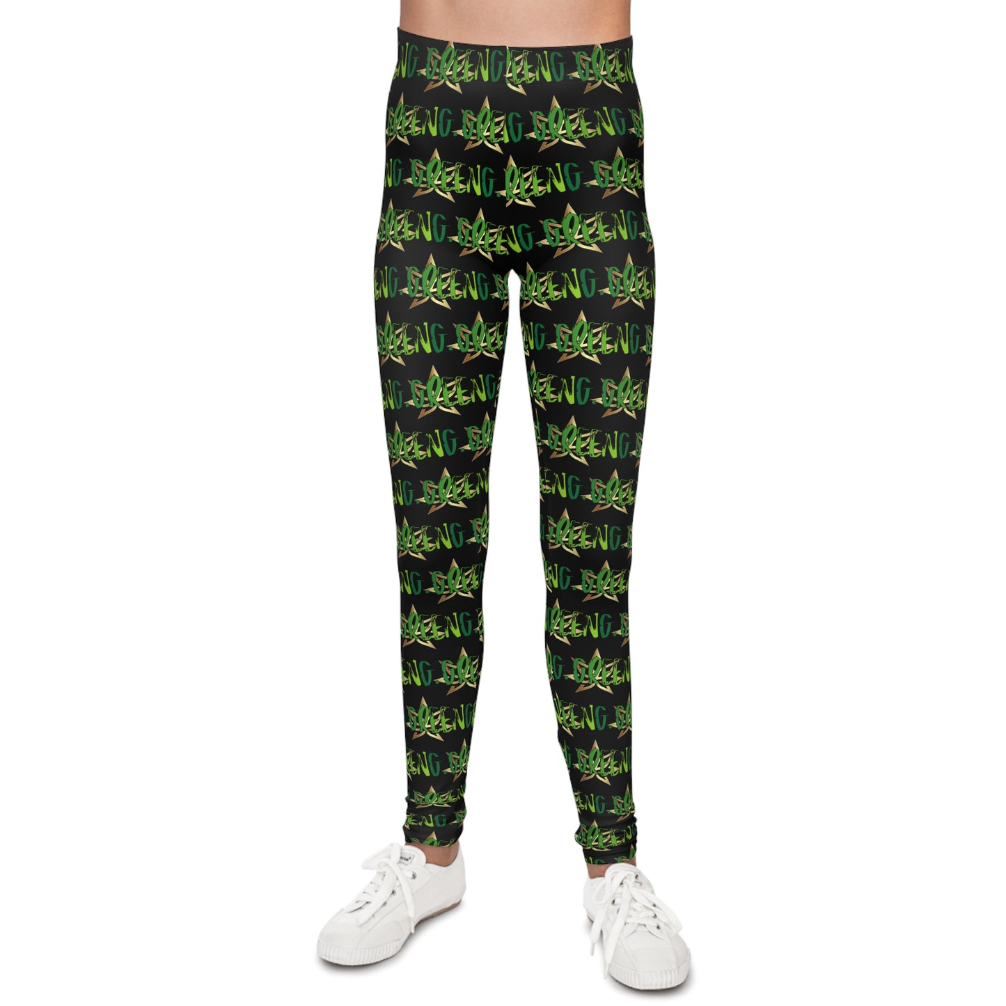 Youth Leggings with Vibrant Plant Design, Perfect for Active Kids, Trendy Athleisure, Great for Gifts, Eco-Conscious Apparel, Everyday Wear