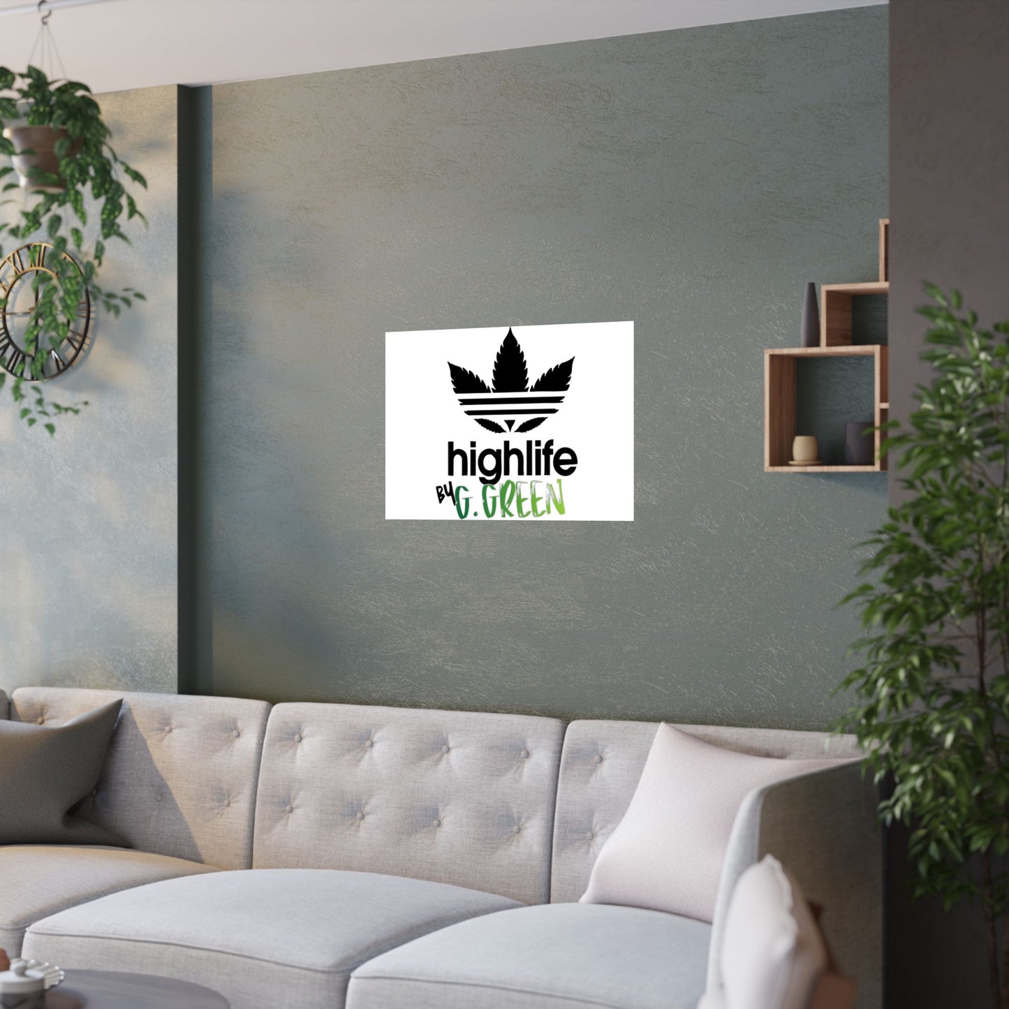 Highlife Satin Poster Art Print, Cool Wall Decor, Cannabis Vibes, G. Green Design, Perfect for Gift, Home Decor