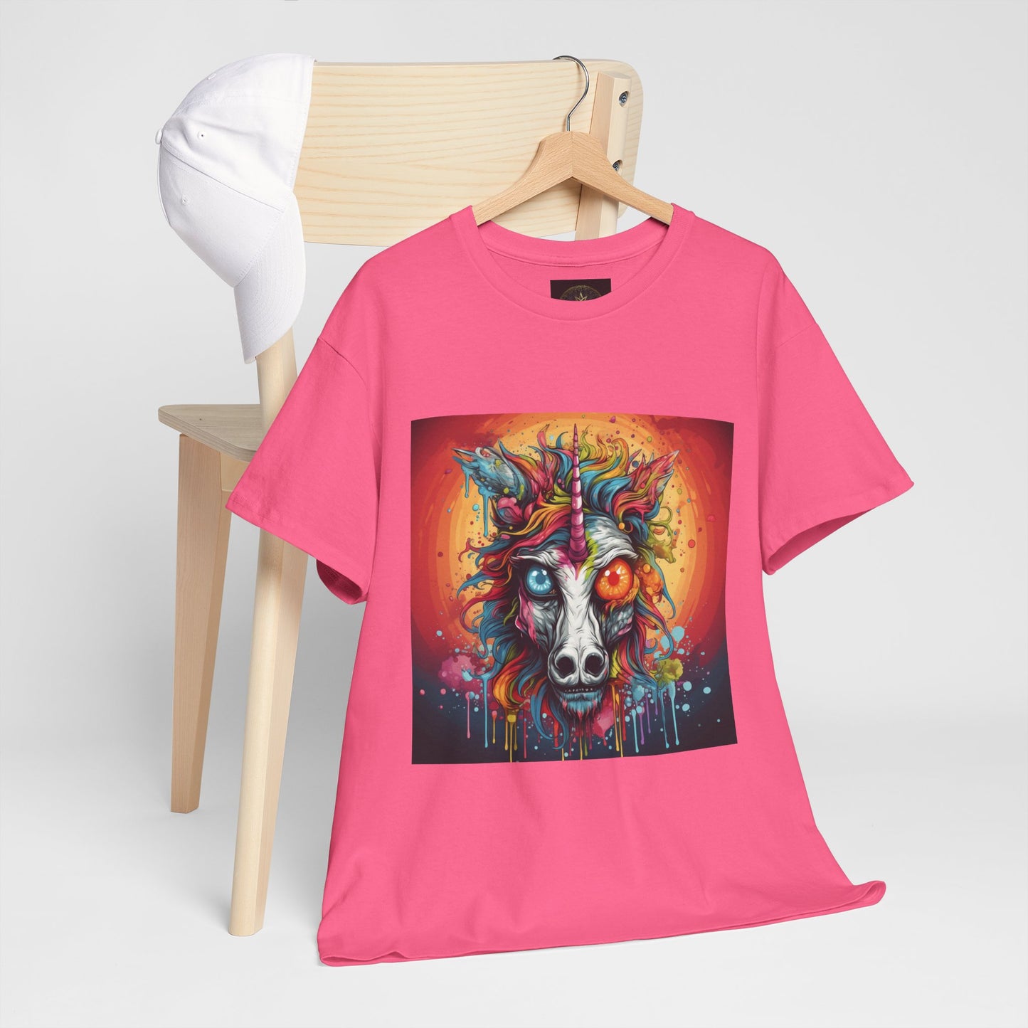 Vibrant Wolf Art Tee - Unisex Heavy Cotton T-Shirt, Animal Lover Gift, Festival Apparel, Nature Vibe Shirt, Colorful Graphic Tee