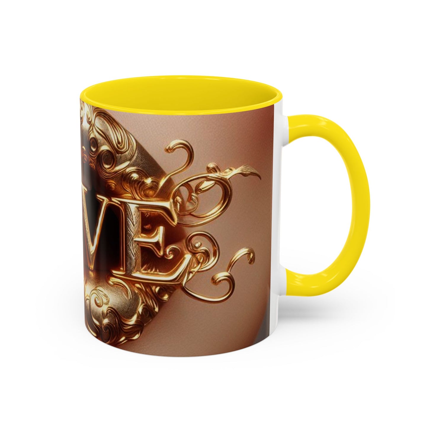 Love Accent Coffee Mug, Romantic Gift Mug, Cute Love Mug, Valentine's Day Gift, Decorative Coffee Mug, Stylish Tea Cup