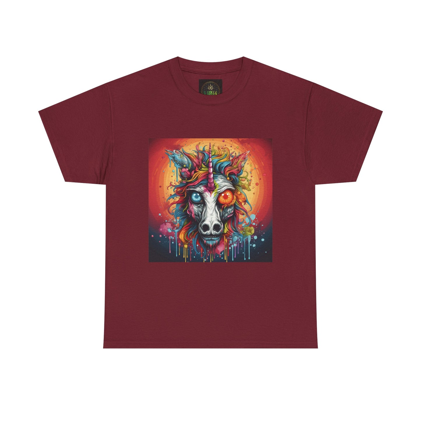 Vibrant Wolf Art Tee - Unisex Heavy Cotton T-Shirt, Animal Lover Gift, Festival Apparel, Nature Vibe Shirt, Colorful Graphic Tee