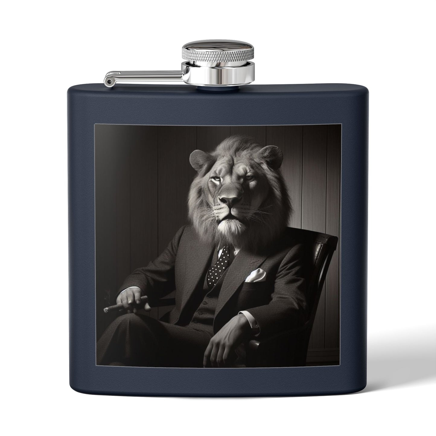 Elegant Lion Design Stainless Steel Flask, Unique Gift for Groomsmen, Birthday Present, Party Favor, Travel Flask