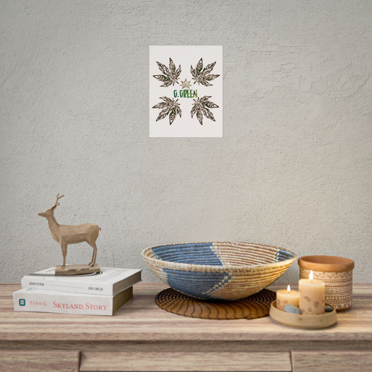 Bohemian Leaf Art Print, Nature Decor, Greenery Wall Art, G. Green, Home Decor, Botanical Poster, Gift for Plant Lovers