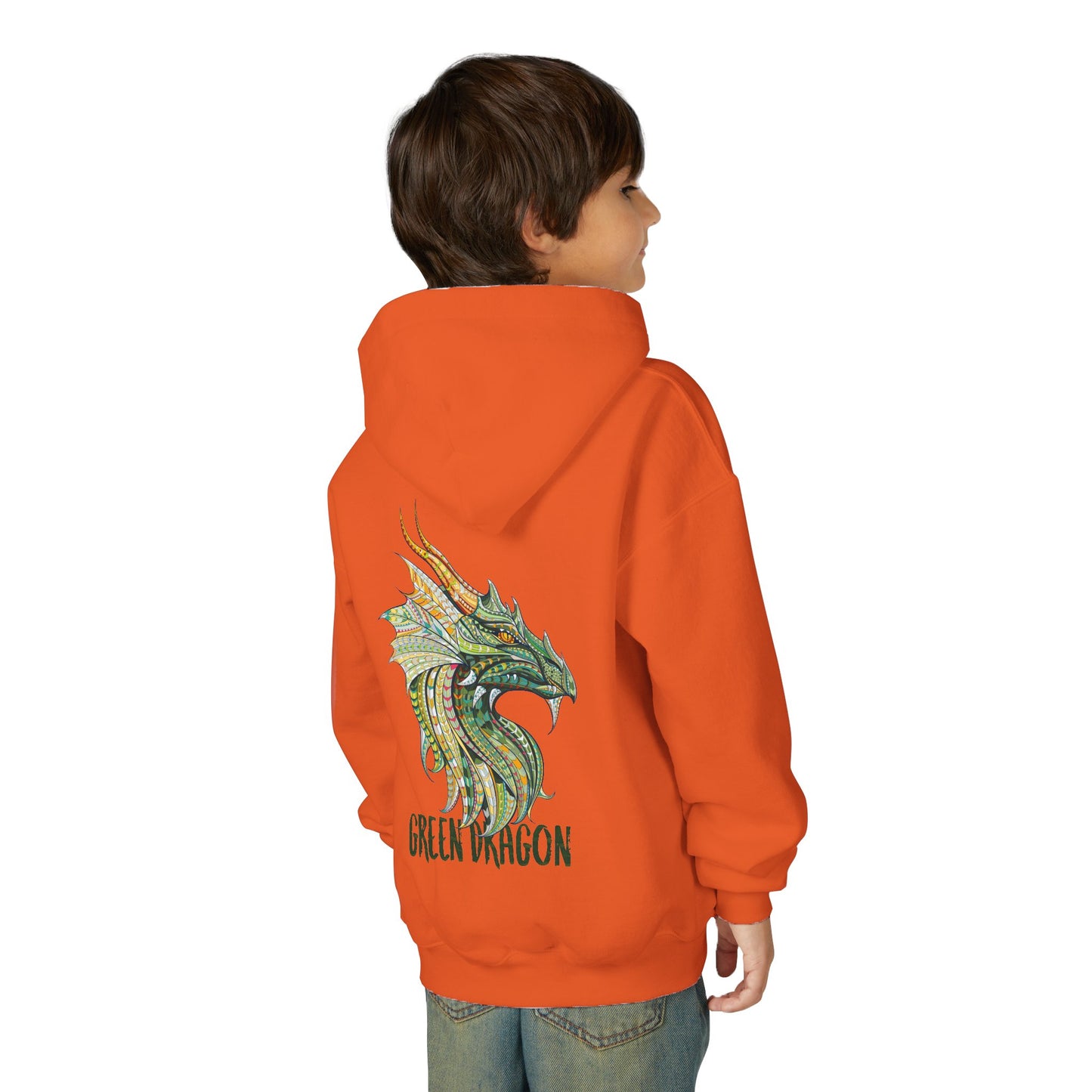 Youth Dragon Graphic Hoodie, Eco-Friendly Hoodie, Gift for Young Artists, Unique Kids Sweatshirt, Fantasy Apparel