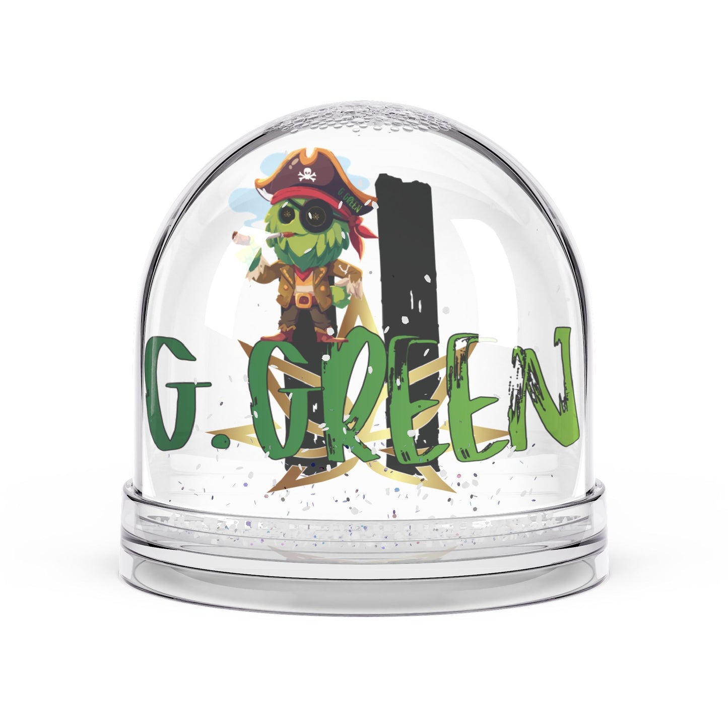 Pirate-Themed Snow Globe with Custom Name, Holiday Gift, Home Decor, Kids Room Decoration, Collectible Souvenir