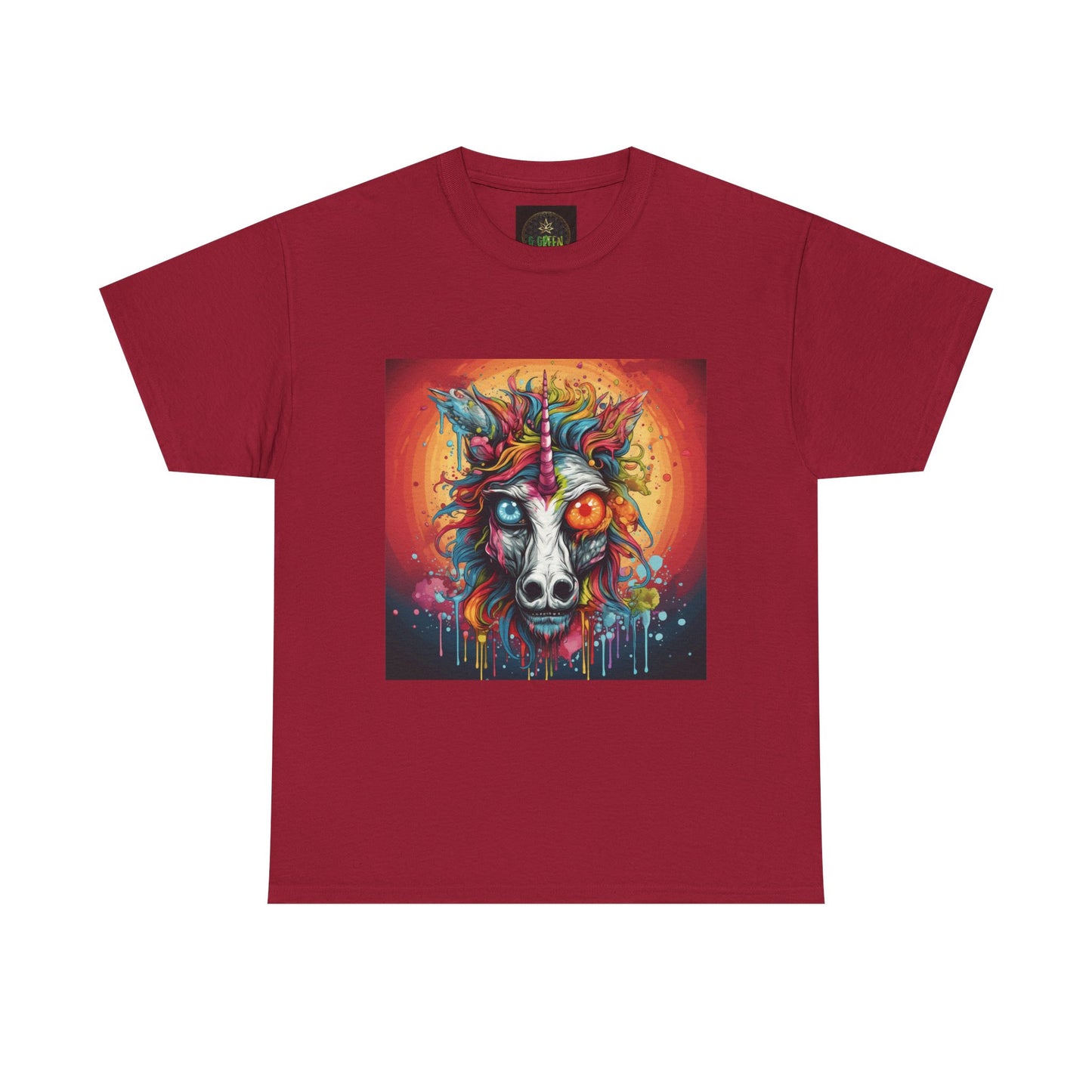 Vibrant Wolf Art Tee - Unisex Heavy Cotton T-Shirt, Animal Lover Gift, Festival Apparel, Nature Vibe Shirt, Colorful Graphic Tee