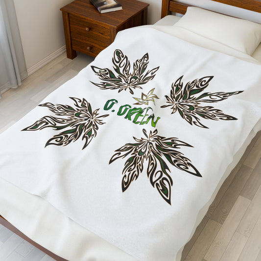 Cozy Velveteen Plush Blanket for Relaxation, Boho Style Decor, Gift for Nature Lovers, Home Comfort, Cozy Nights