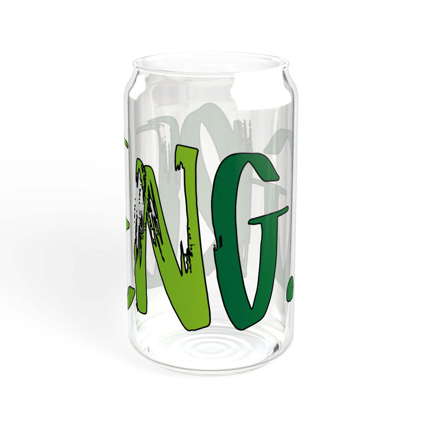 Eco-Friendly Sipper Glass, Green Lettering, Reusable Drinkware, Perfect for Kids & Adults, Summer Parties, Eco Gifts