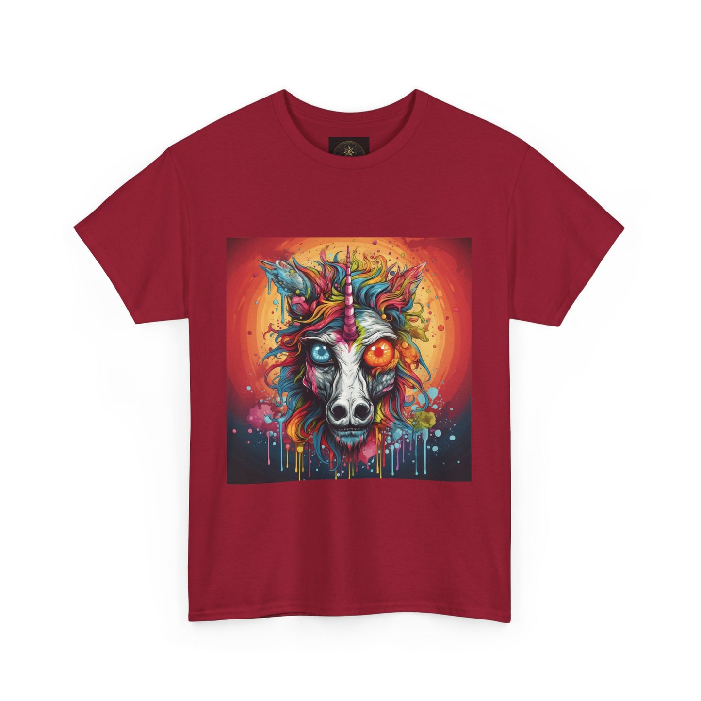 Vibrant Wolf Art Tee - Unisex Heavy Cotton T-Shirt, Animal Lover Gift, Festival Apparel, Nature Vibe Shirt, Colorful Graphic Tee