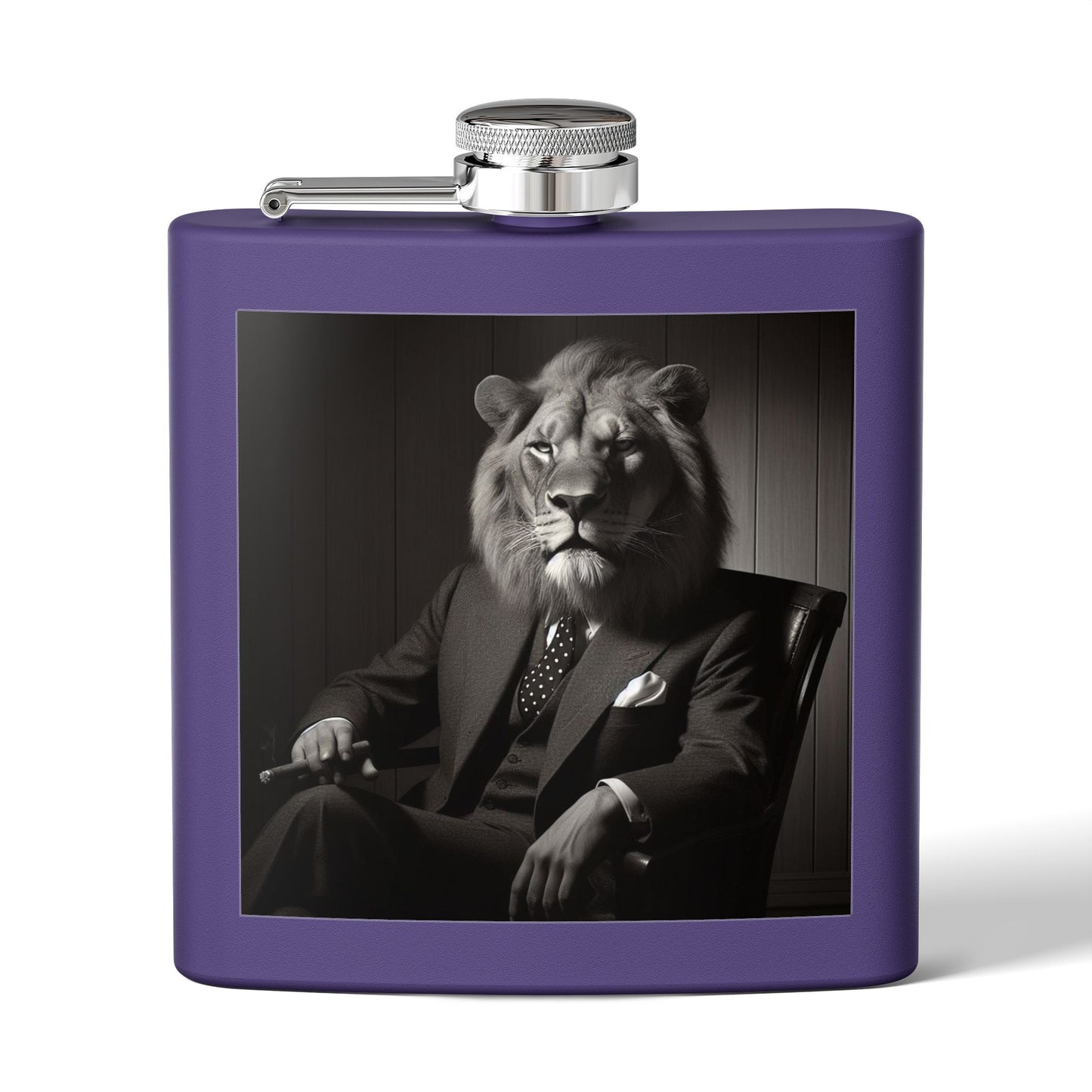Elegant Lion Design Stainless Steel Flask, Unique Gift for Groomsmen, Birthday Present, Party Favor, Travel Flask
