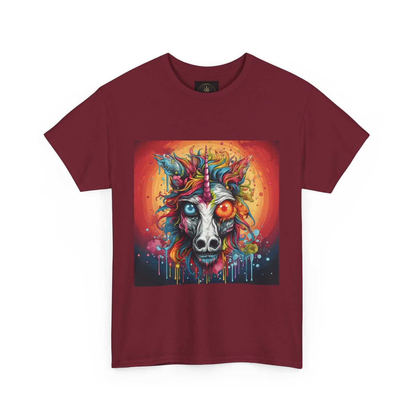 Vibrant Wolf Art Tee - Unisex Heavy Cotton T-Shirt, Animal Lover Gift, Festival Apparel, Nature Vibe Shirt, Colorful Graphic Tee