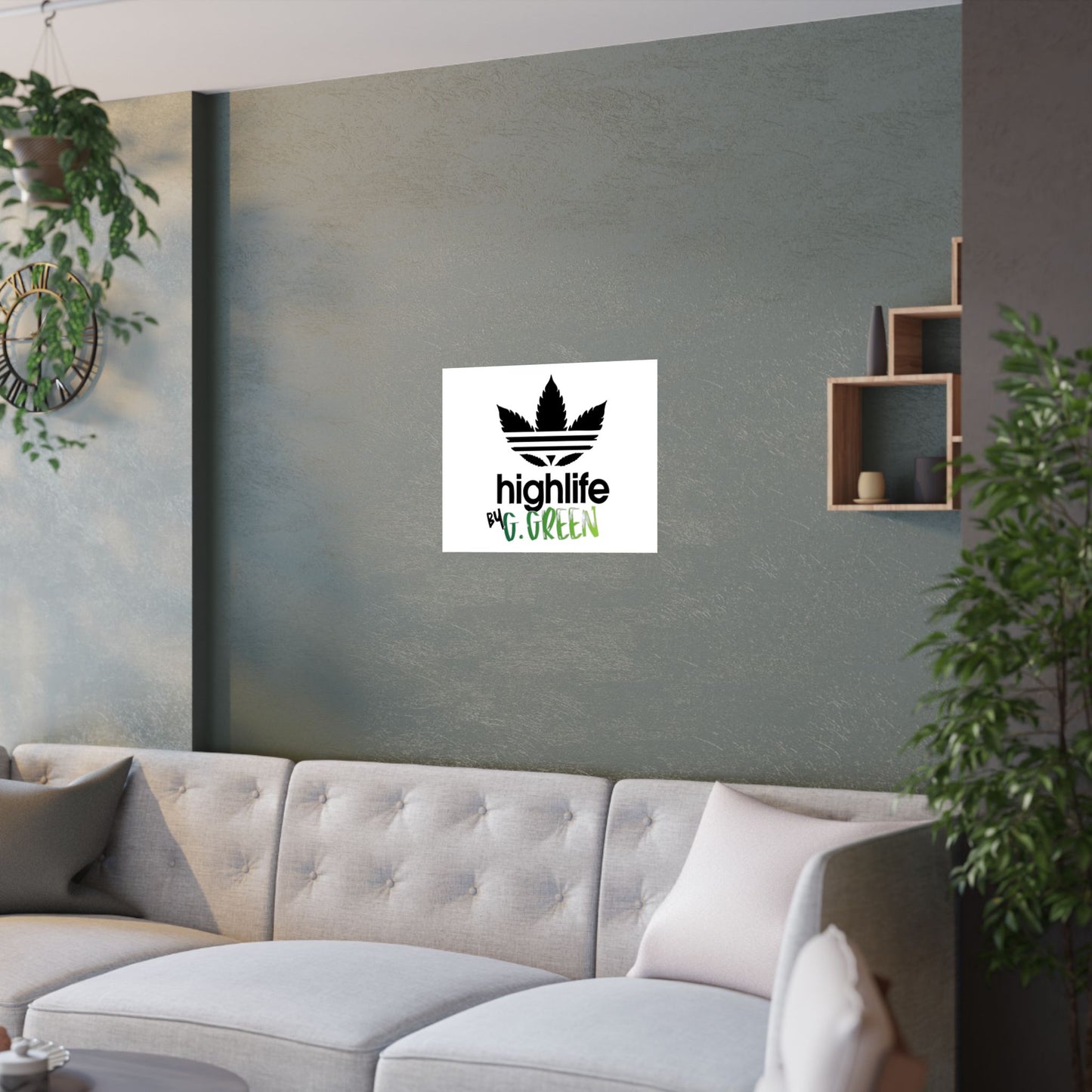 Highlife Satin Poster Art Print, Cool Wall Decor, Cannabis Vibes, G. Green Design, Perfect for Gift, Home Decor