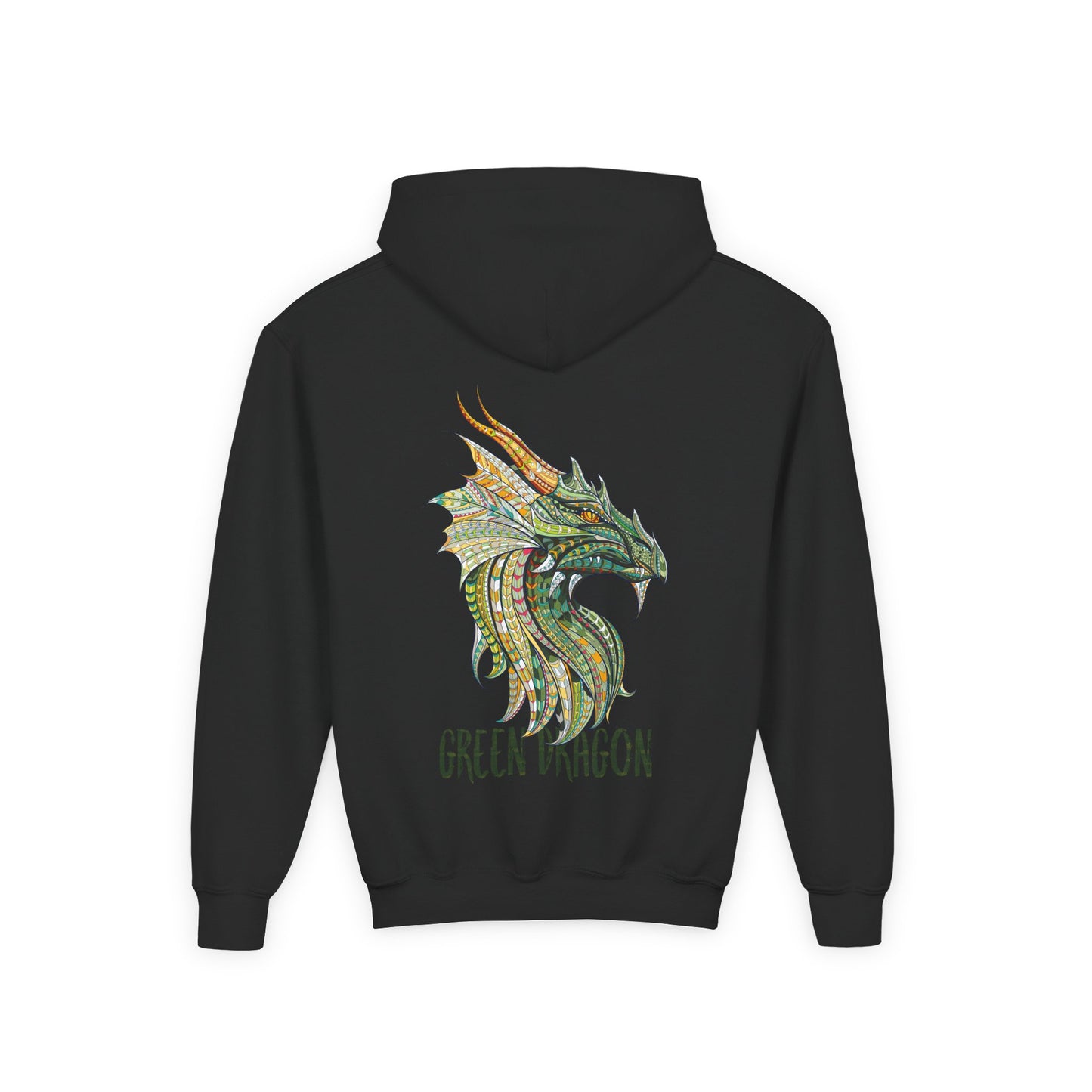 Youth Dragon Graphic Hoodie, Eco-Friendly Hoodie, Gift for Young Artists, Unique Kids Sweatshirt, Fantasy Apparel