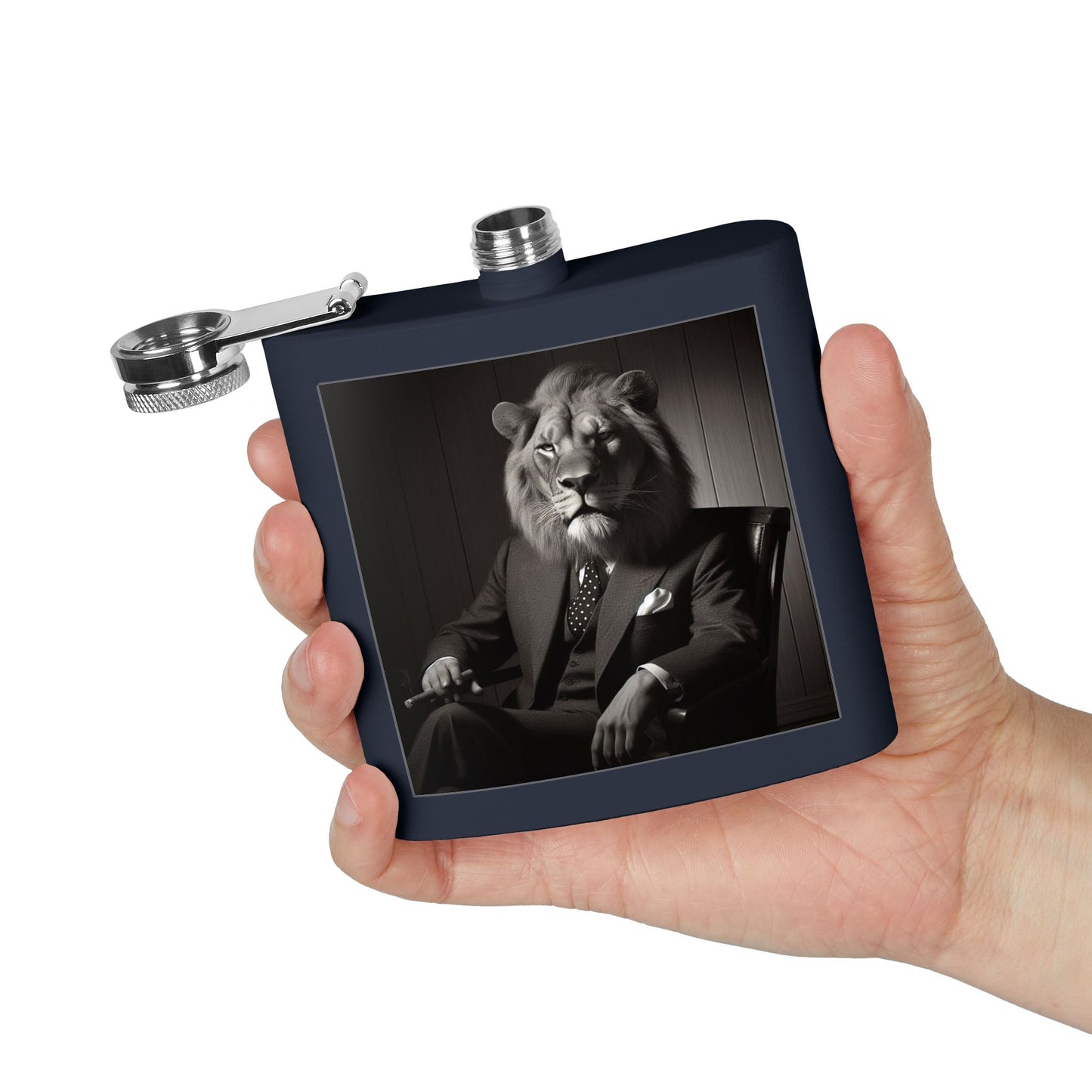 Elegant Lion Design Stainless Steel Flask, Unique Gift for Groomsmen, Birthday Present, Party Favor, Travel Flask