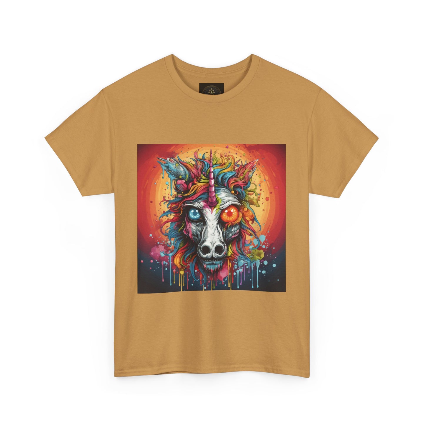 Vibrant Wolf Art Tee - Unisex Heavy Cotton T-Shirt, Animal Lover Gift, Festival Apparel, Nature Vibe Shirt, Colorful Graphic Tee