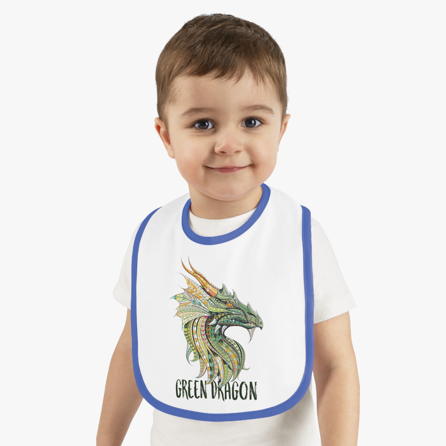 Green Dragon Baby Bib, Adorable Bib for Babies, Baby Shower Gift, Toddler Feeding Bib, Dragon Lovers Bib