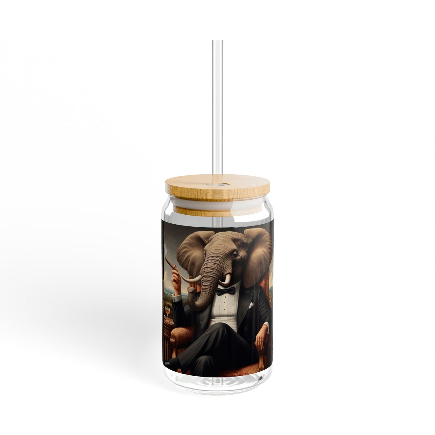 Unique Sipper Glass | Fun Elephant Design | Ideal for Parties, Gifts, and Eco-Friendly Living, 16oz Drinking Jar, Reusable Straw [...]