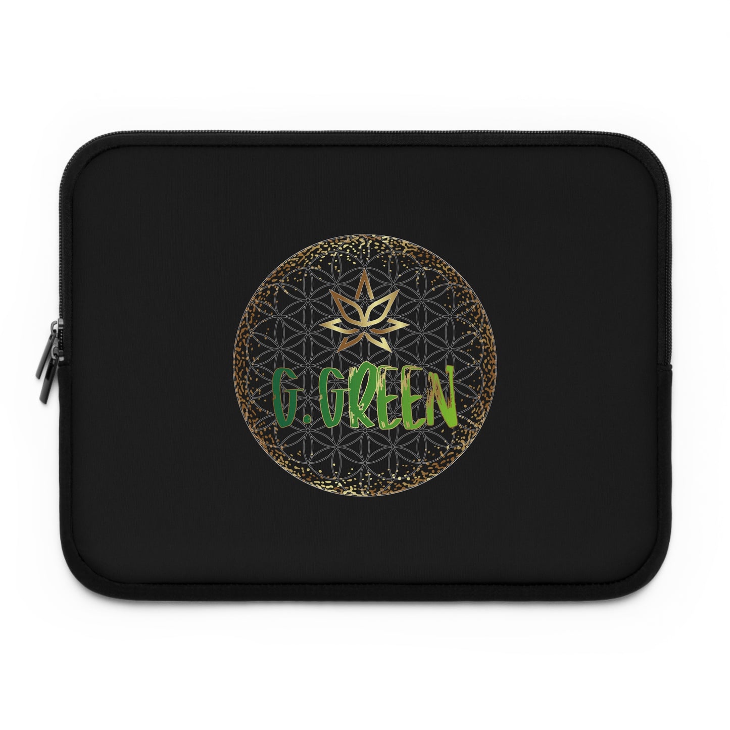Stylish Laptop Sleeve with Green Floral Design, Eco-Friendly Tech Case, Perfect Gift for Students, Professionals, and Plant Lovers