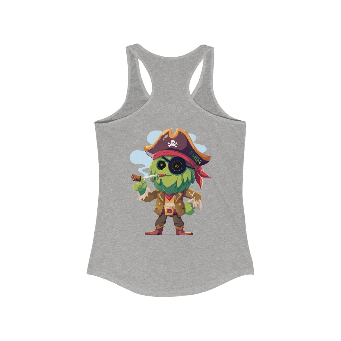 Pirate Character Women's Racerback Tank, Summer Fashion, Beachwear, Casual Outfit, Gifts for Her, Fun Tees