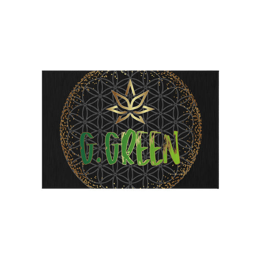 Boho Outdoor Rug with Flower Design, Patio Decor, Garden Mat, Entrance Rug, Home Decor