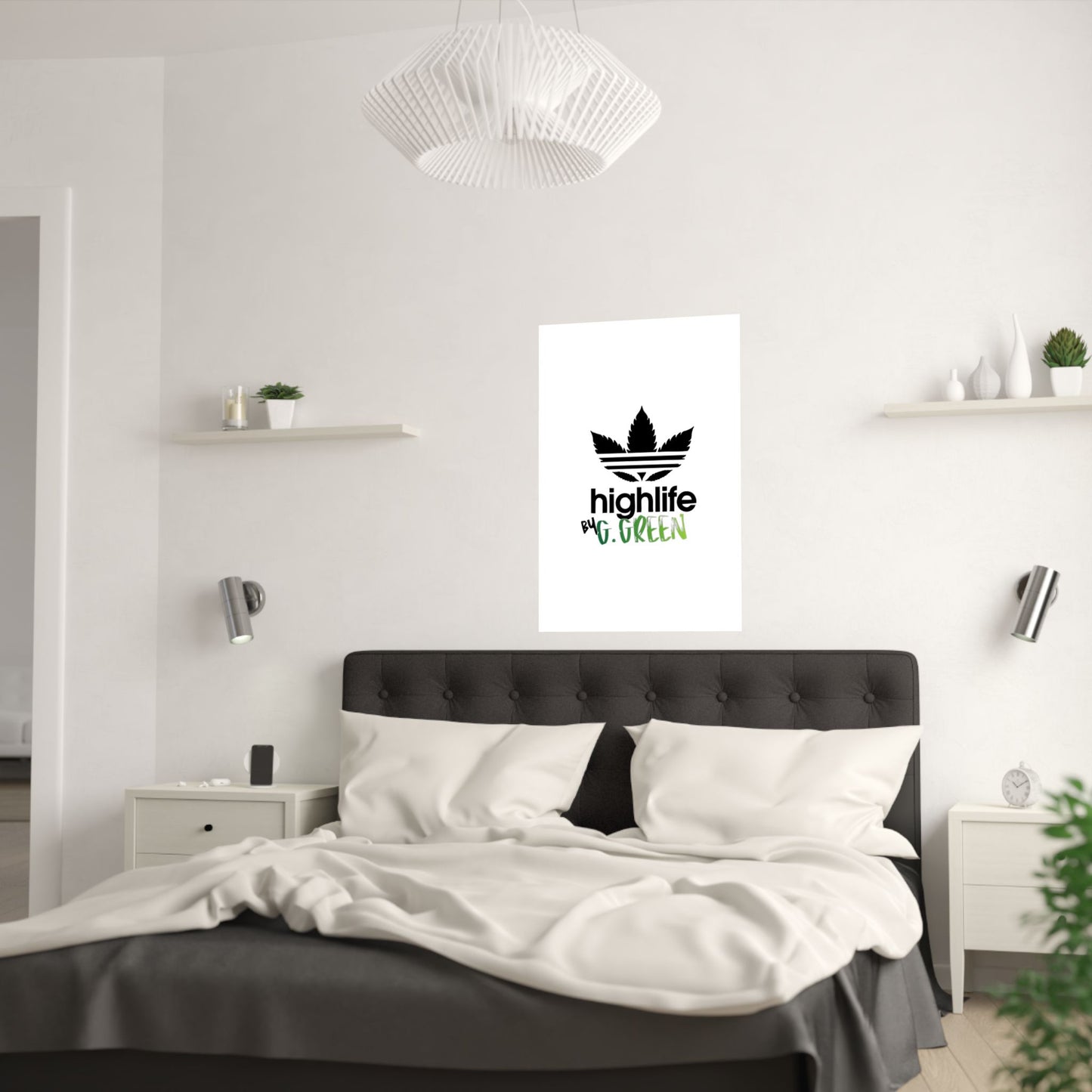 Highlife Satin Poster Art Print, Cool Wall Decor, Cannabis Vibes, G. Green Design, Perfect for Gift, Home Decor