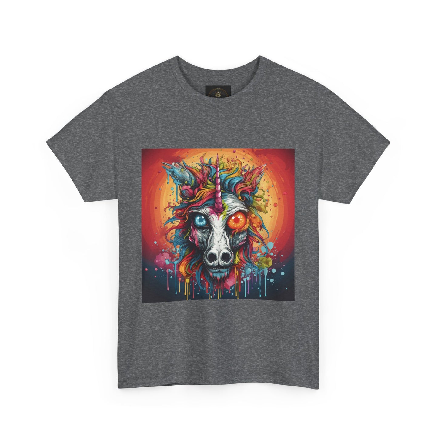 Vibrant Wolf Art Tee - Unisex Heavy Cotton T-Shirt, Animal Lover Gift, Festival Apparel, Nature Vibe Shirt, Colorful Graphic Tee