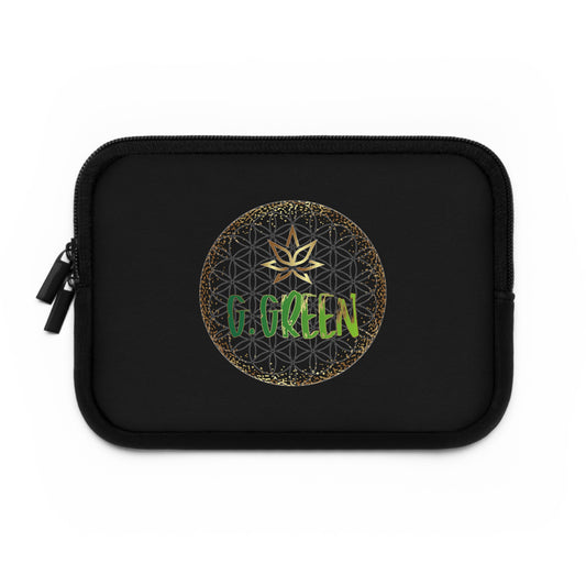 Stylish Laptop Sleeve with Green Floral Design, Eco-Friendly Tech Case, Perfect Gift for Students, Professionals, and Plant Lovers