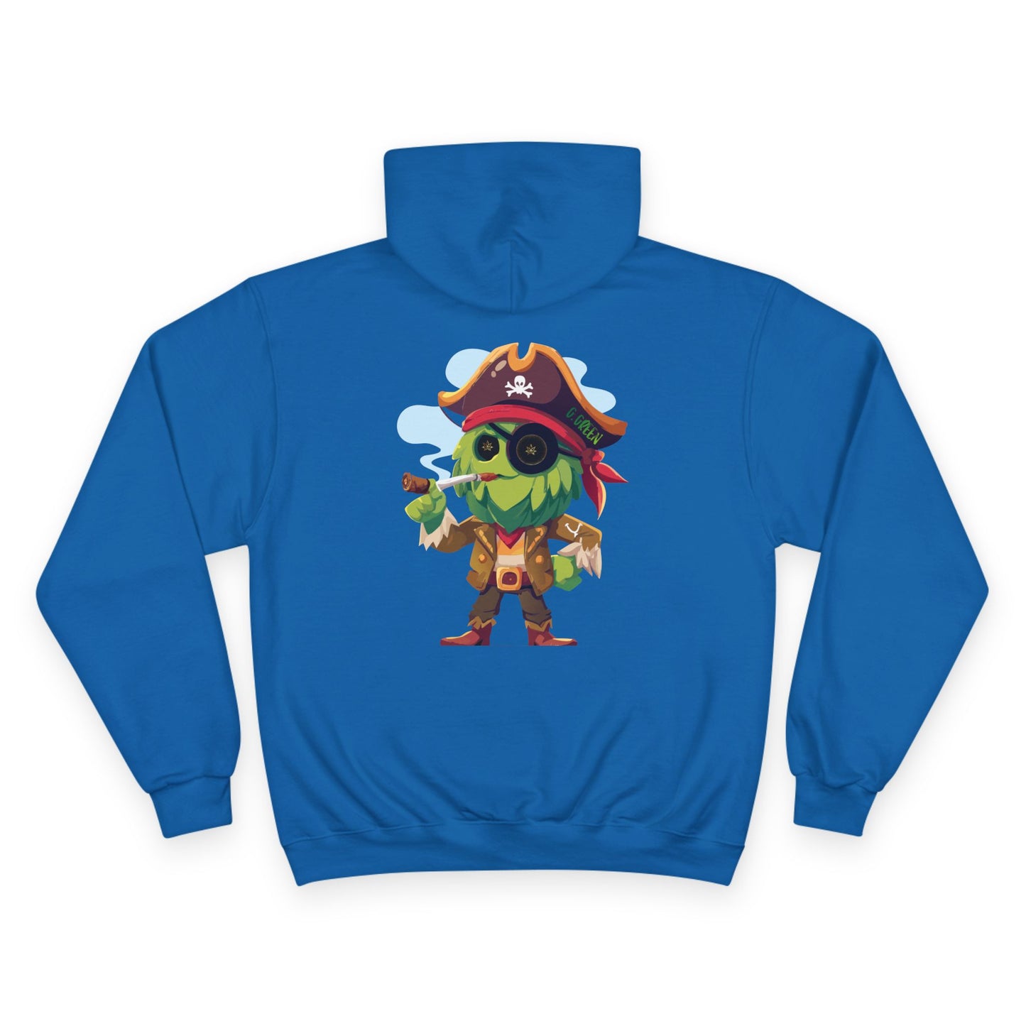 Pirate-Themed Champion Hoodie, Cozy Streetwear, Perfect for Halloween, Costume Parties, Gift for Gamers, Cartoon Apparel, Unique Hoodie