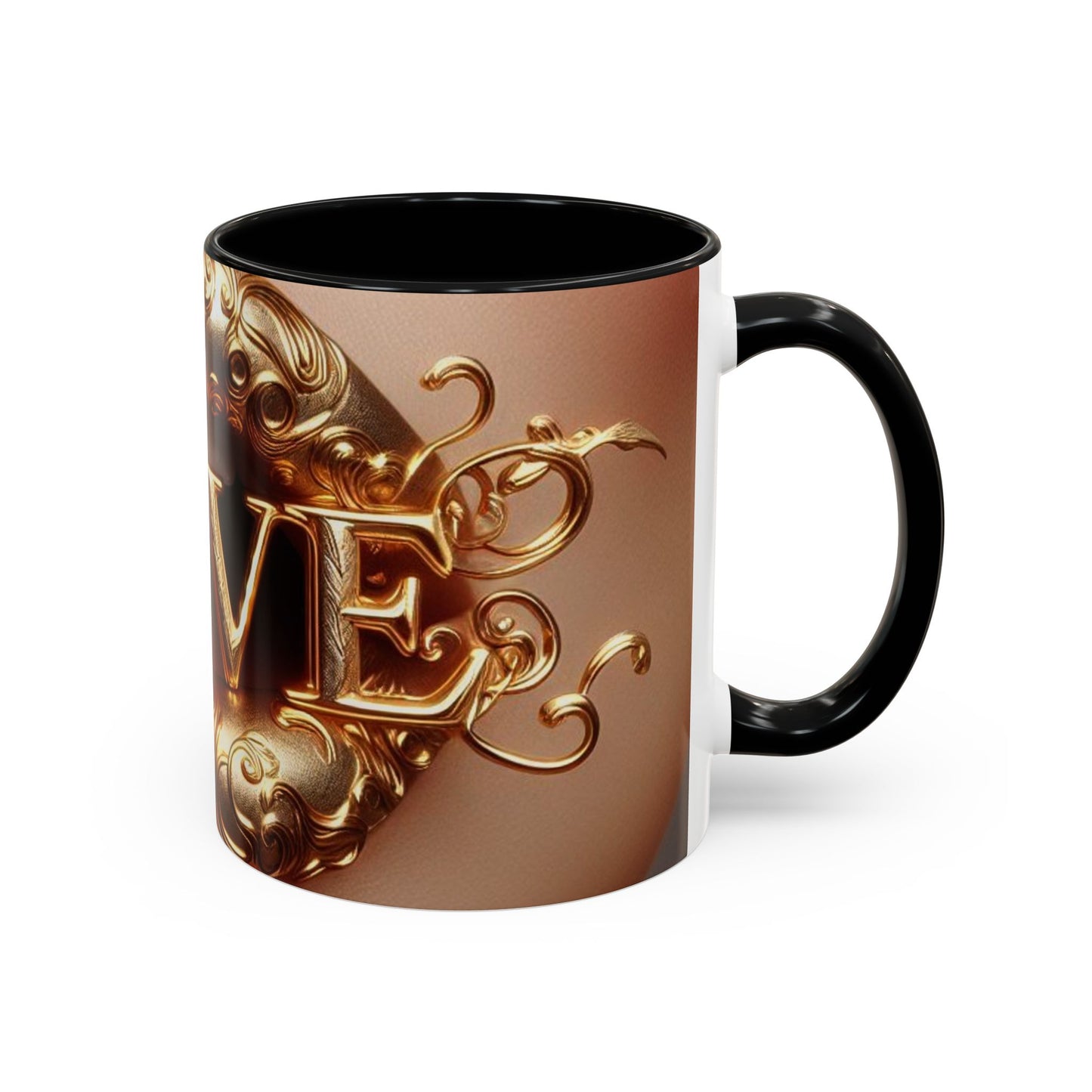 Love Accent Coffee Mug, Romantic Gift Mug, Cute Love Mug, Valentine's Day Gift, Decorative Coffee Mug, Stylish Tea Cup