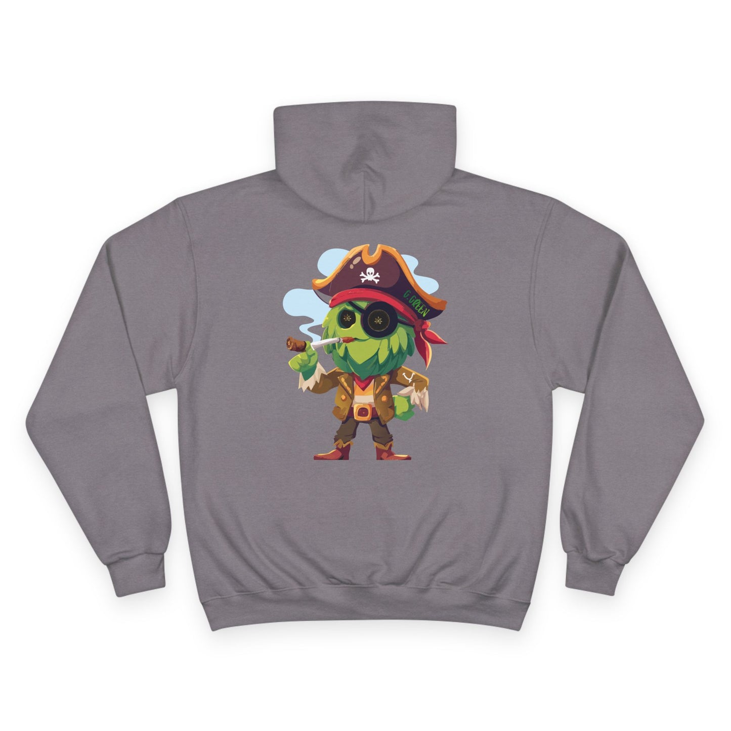Pirate-Themed Champion Hoodie, Cozy Streetwear, Perfect for Halloween, Costume Parties, Gift for Gamers, Cartoon Apparel, Unique Hoodie
